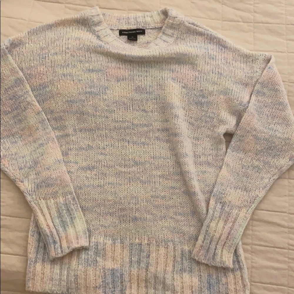 Something Navy Rainbow Tie Dye Sweater